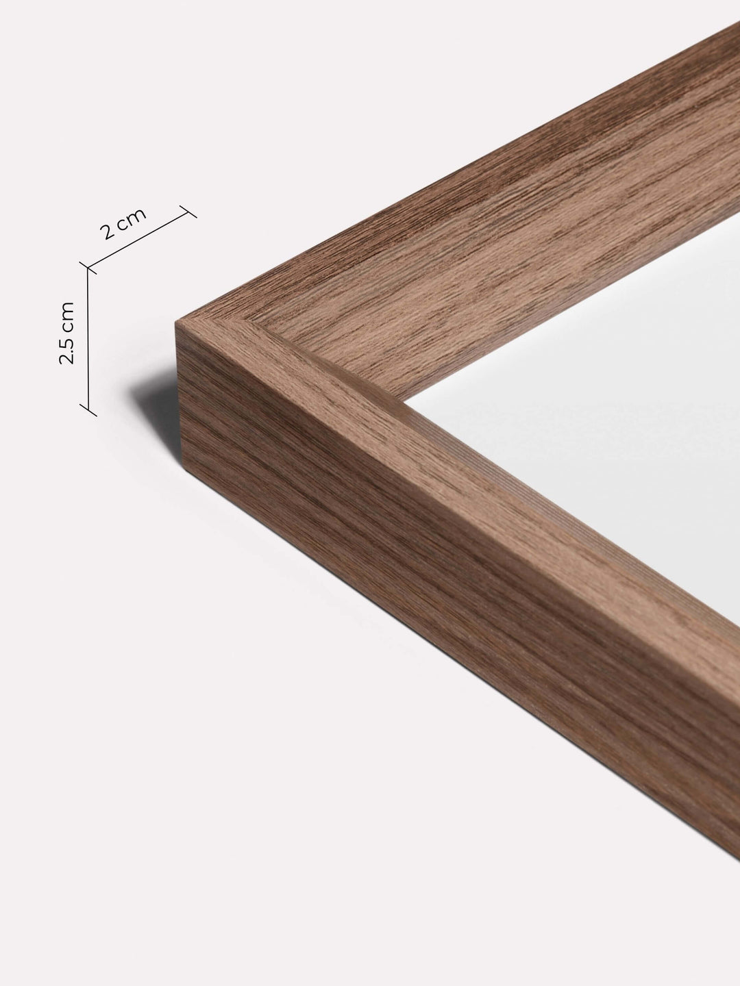 Bevelled Frame, Walnut, A4 - Close-up view