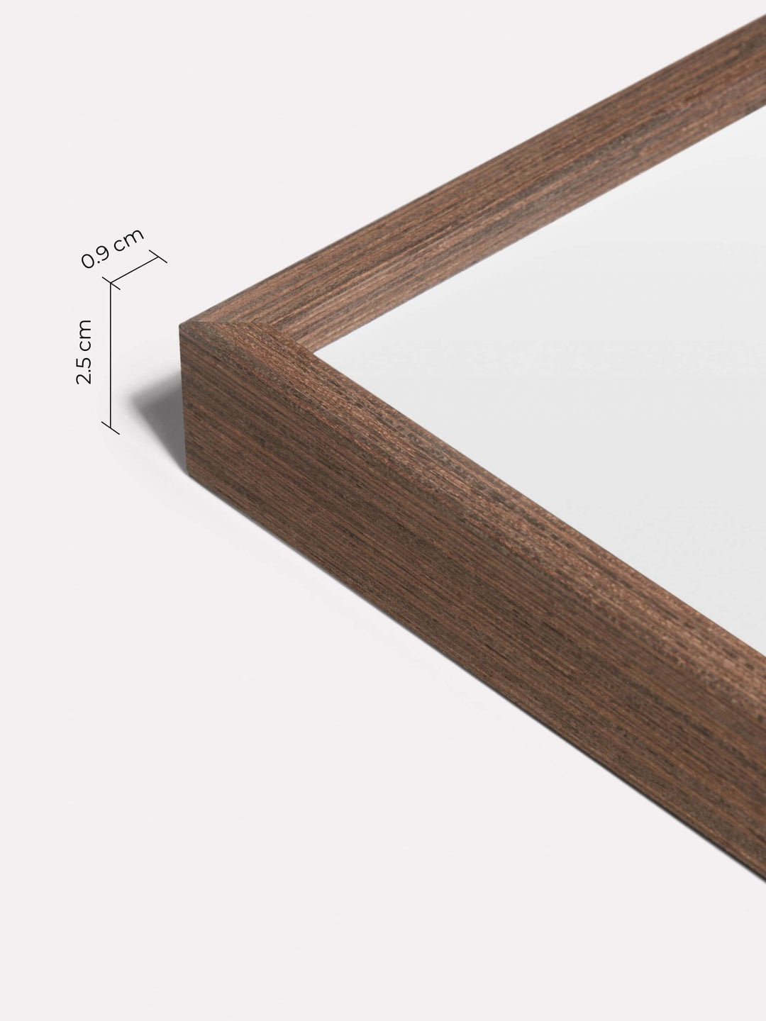 Thin Frame, Walnut, A3 - Close-up view